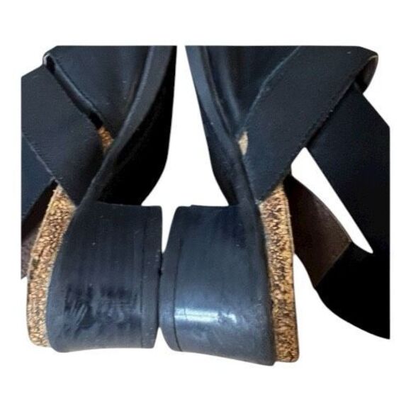 Naot Women Brown Leather Mule Size 7.5 (38 EU Slingback Block Heel Wedge Slip On - Picture 7 of 13